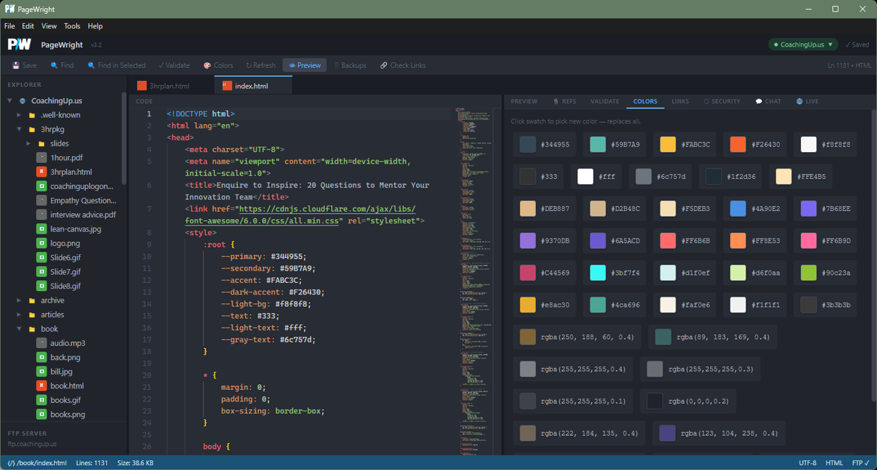 PageWright AI chat panel
