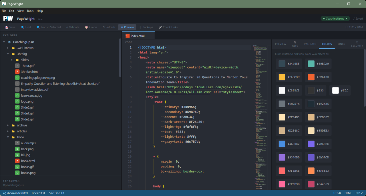 PageWright find and replace